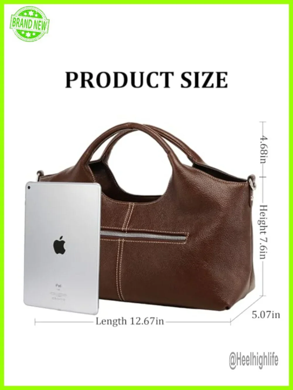 Medium Vegan Leather Satchel Crossbody Hobo Bag with Detachable Strap